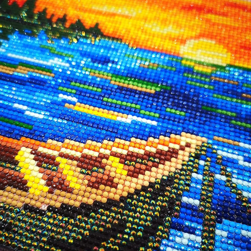 Imagen 7 de 8 de Kits De Pintura De Diamante 5d Diseño Paisaje 32 X 42 Cms