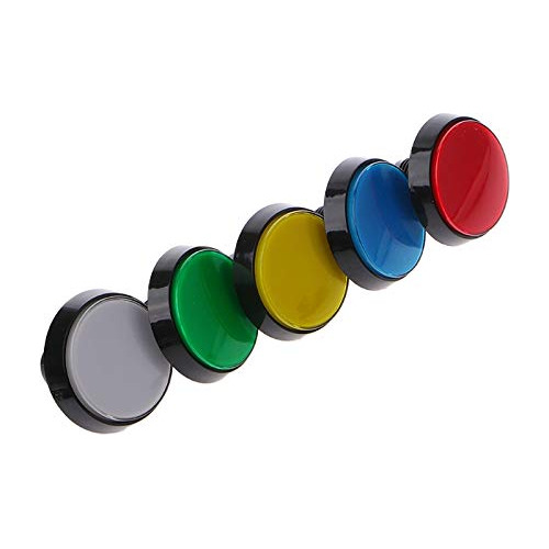 5 Interruptor Boton Redondo 2.362 In Color Para Arcade