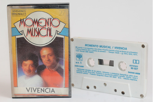 Cassette Vivencia Momento Musical 1985