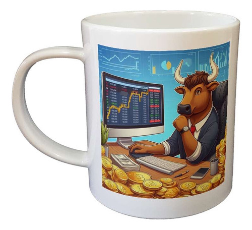 Taza Plastico Toro Bitcoin Trading Bullmarket Cripto M1