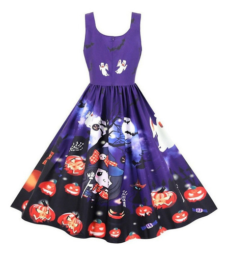 Vintage Swing Vestido Retro Azúcar Calavera Cóctel Vestido