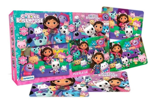 Puzzle Gabby Dollhouse 4 Rompecabezas 30/48 Piezas Tapimovil