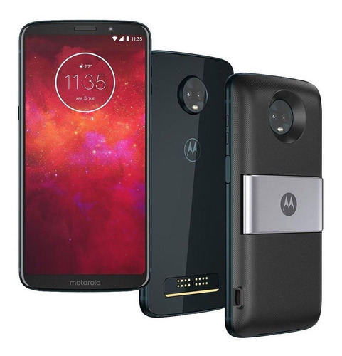 Smartphone Motorola Moto Z3 Play 128gb + Moto Snap Power Pack & Tv Digital, Ônix 