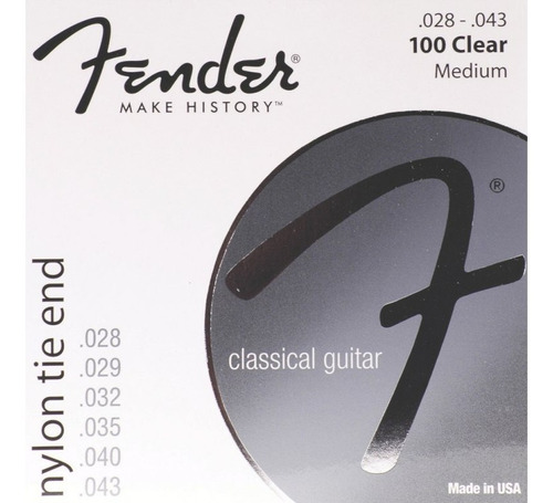 Fender Encordado Para Guitarra Clasica Nylon Plata 028-043