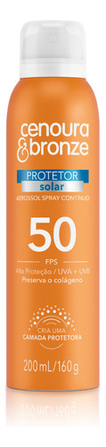 Protetor Solar Aerossol Fps50 Cenoura & Bronze - 200ml