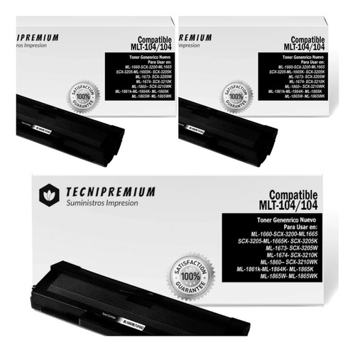 Kit De 3 Toner Mlt 104s Scx3200 Ml1860 Ml1660 Genéricos