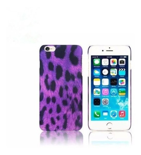 Funda Leopardo Lila Animal Print De Plástico Para iPhone 6