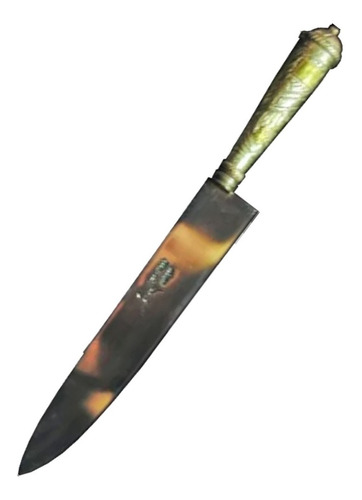 Cuchillo Criollo Hoja Alemana Puño En Plata Y Oro