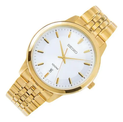 Reloj Seiko Dorado Hombre Sur034p1 Sumergible 100m Color del fondo