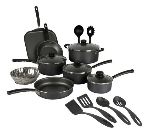 Batería De Cocina Tramontina Primaware 18 Piezas Color Negro