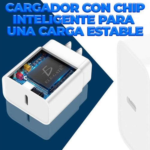 Cargador Portatil Tipo C Carga Rápida Compatible 30w T4337 Color Blanco