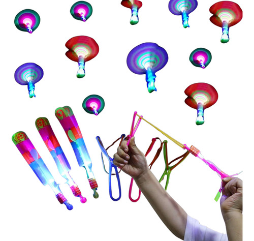 12 Brinquedo Led Voador Foguete Helicóptero Avatar Rotativo