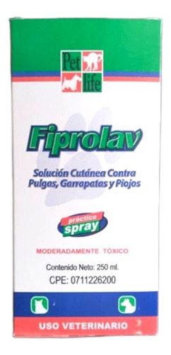 Pet Life Fiprolav 250ml Fipronil Spray Pulgas Y Garrapatas