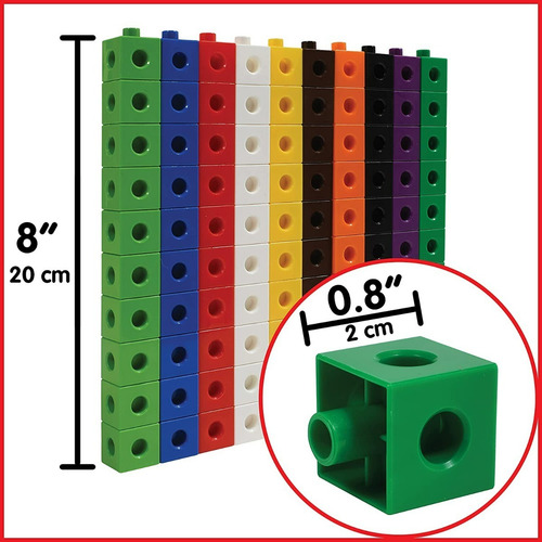 100 Cubos De Encaje Unifix - Matemáticas - Método Singapur