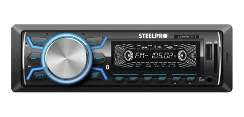 Imagen 1 de 3 de Autoestéreo para auto Steelpro Technologies Carbon 907B con USB, bluetooth y lector de tarjeta SD