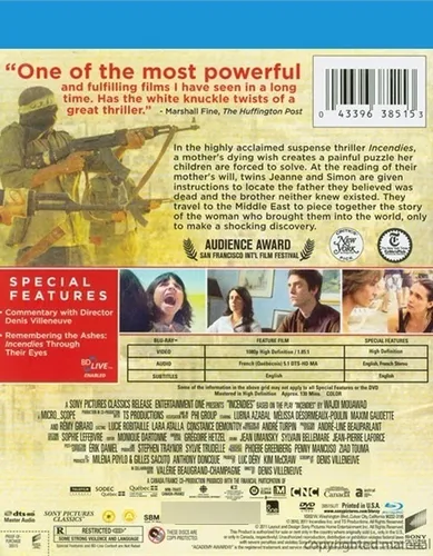 Blu-ray + Dvd Incendies / Subtitulos En Ingles