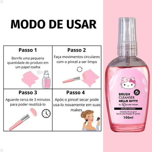 Limpador De Pincel Hello Kitty Klass Vough 100ml