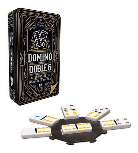 Domino Doble 6 De Ronda Caja Metálica 28 Fichas 