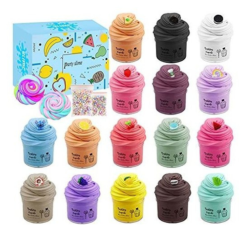 Paquete De 16 Slimes Diseño Cupcakes De Colores Para Niños