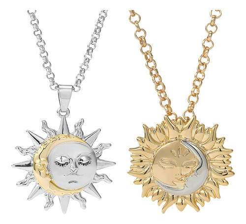 Collar De Luna Para Parejas, Collar Con Estrella De Sol Y Lu