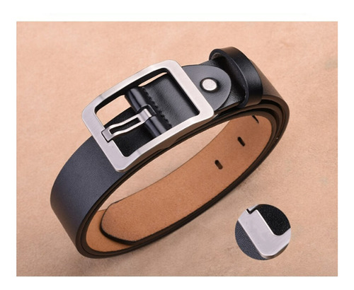 Cinturon Informal Para Hombre De Pu Con Hebilla De Pasador