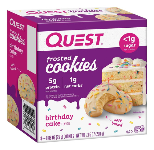 Quest Galletas Cubiertas Sabor Chocolate Cake 8 Pz 