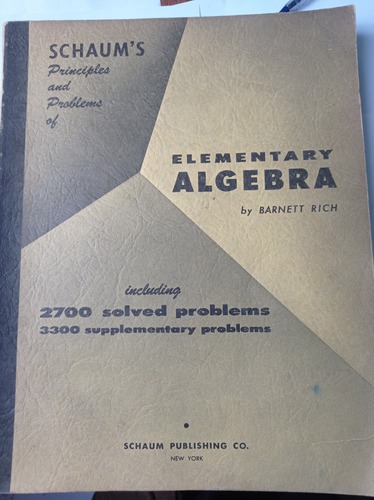 Libro Elementary Álgebra By Barnett Rich (en Inglés)