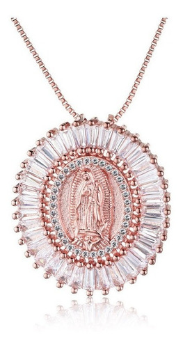 Santa Virgen María Nuestra Señora De Guadalupe Collar Circón