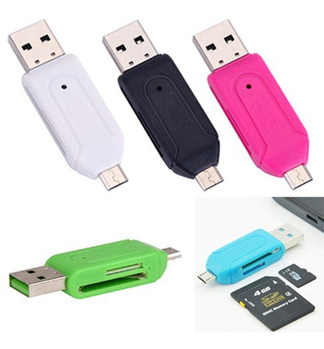 05 Leitor De Cartão Usb + Otg Micro Usb (v8) Le-5555 Lelong