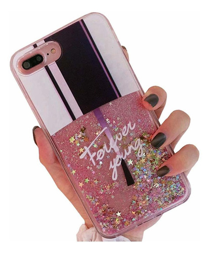 Bling Glitter Quicksand Liquid Case Para   Xr, Cute Nai...