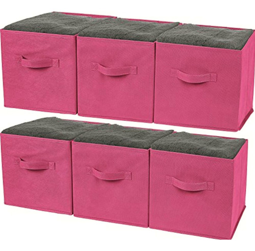 Greenco Grc2318 Foldable Non, Woven Fabric Storage Cubes, 6