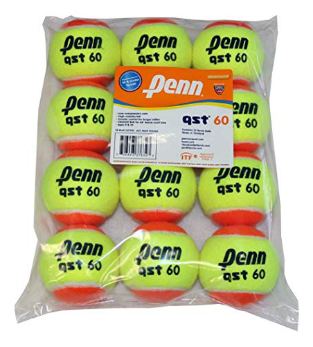 Penn Qst 60 Pelotas De Tenis - Juventud Fieltro Naranja Pelo