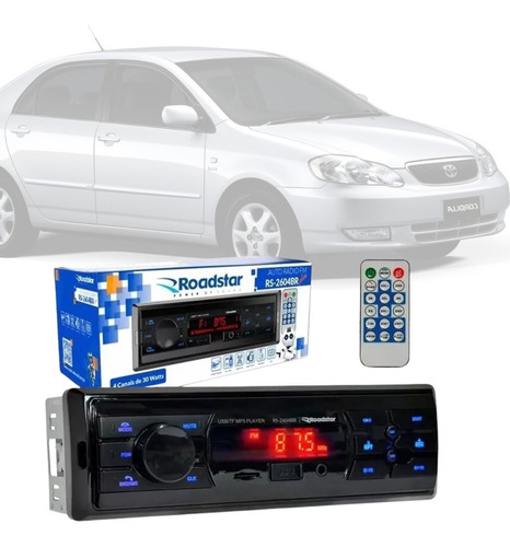 Aparelho Radio Mp3 Fm Usb Bluetooth Roadstar Toyota Corolla