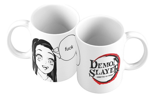 Taza Mug 11oz Blanca De Anime Kimetsu No Yaiba Demon Slayer 