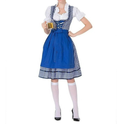 Vestido Con Volantes Y Cordones Oktoberfest De Manga Corta