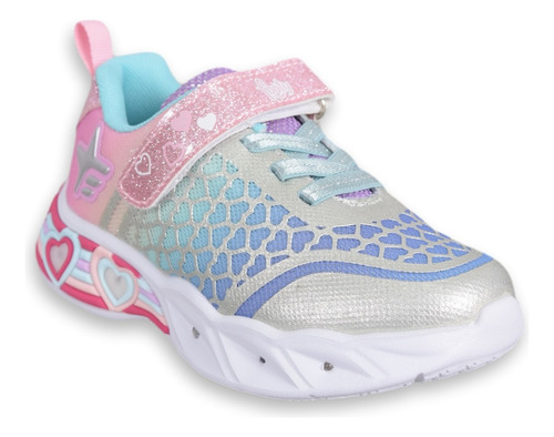 Zapatilla Nena Footy Wow 590 Sirena Corazón Con Luz Al Pisar