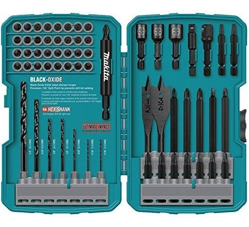 Makita T-01725 Juego De Brocas Para Contratista, 70 Piezas