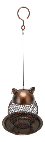 Comedero Decorativo Para Pájaros De Hierro Con Forma De Gato