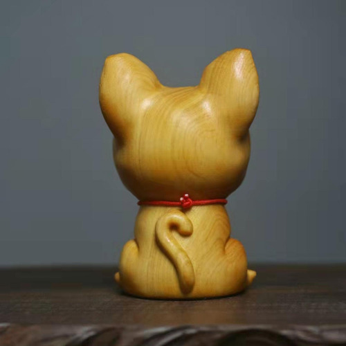 Estatua De Perro De Madera Tallada Estatuilla De Animal