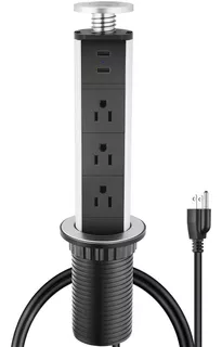 Cargador Usb Oculto Multicontacto De Torre 3 Us Plug Y 2 Usb