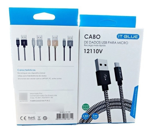 Cabo Carregador Turbo Micro Usb Samsung J1, J2, J3, J4, J5