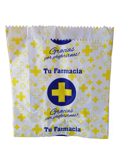 Bolsas De Papel Para Farmacias 20 Cm X 25 Cm