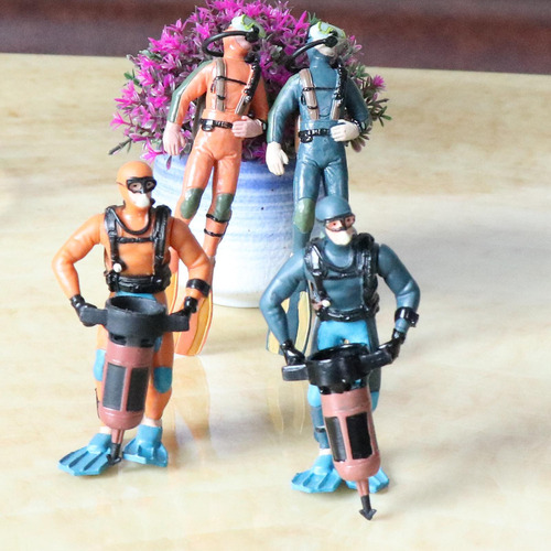 4x Buzo En Miniatura Figura De Acción Modelo Sea