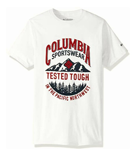 Columbia Apparel Men's Graphic T-shirt, White/tough, Large Color Blanco/resistente