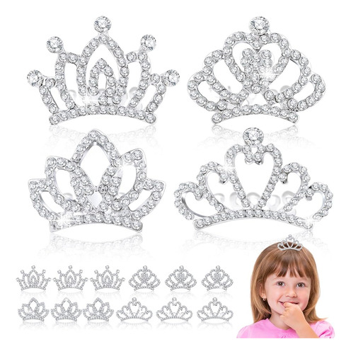 16pcs Peine De Tiara De Princesa Peine De Pelo De Corona De 