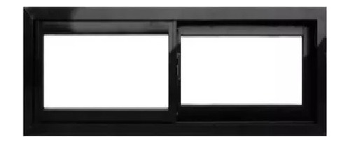 Ventana De Aluminio Negro 200x40 V4mm Herrero Reforzadas!