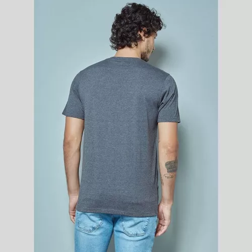 Camiseta John John Basic Logo Mescla Masculina - Cinza