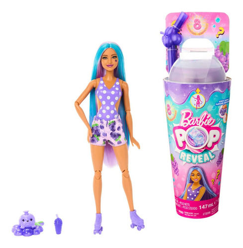 Muñeca Barbie Pop Reveal Uva Fruit Series Hnw44