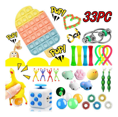 Kit Fidget Juguetes Barato, 43 Piezas Pop It Fidget Juguete