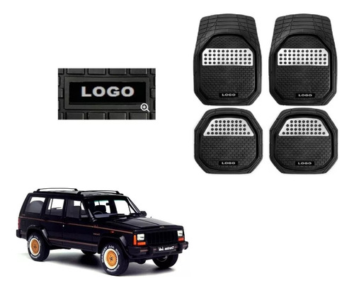 Tapetes 4pz Bandeja 3d Logo Jeep Cherokee Xj 1984 A 1995